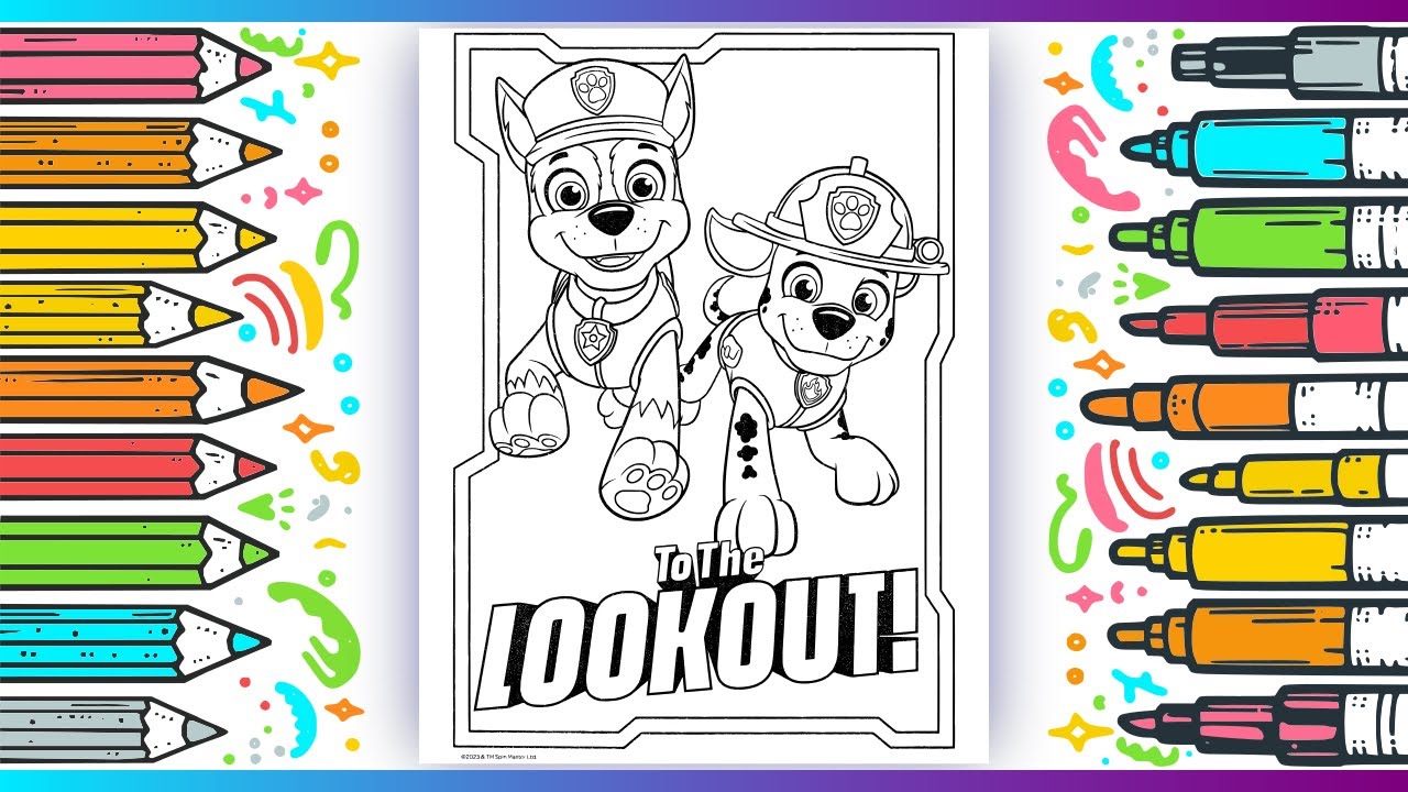 Coloring Paw Patrol - Chase and Marshall🖌️| Ohuhu Markers #pawpatrol #coloringpages #coloring #art