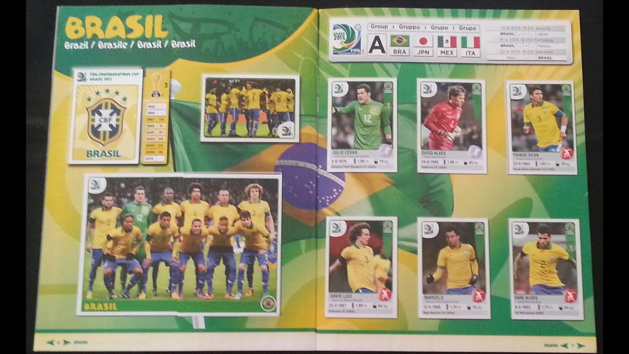 MY PANINI ALBUM CONFEDERATIONS CUP BRASIL 2013