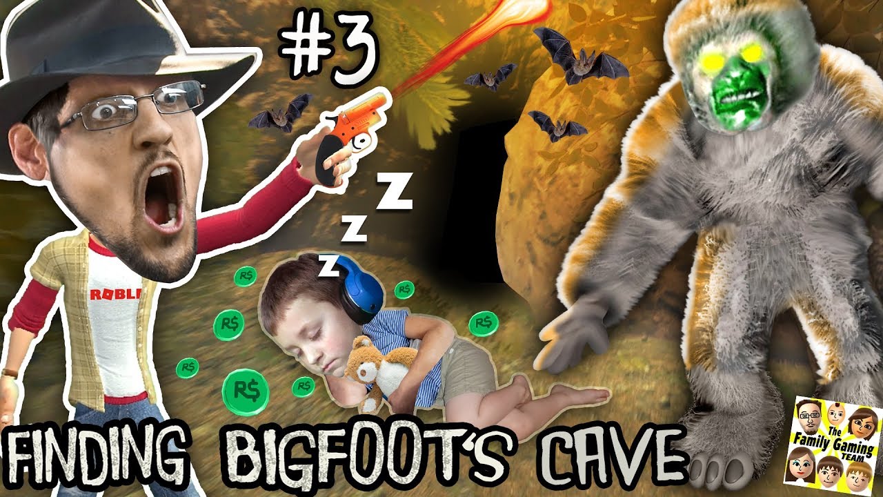 FINDING BIG FOOTS CAVE w/ SLEEPY CHASE Prank! FGTEEV #3 - FREE ROBLOX ROBUX TRAP! HAHA