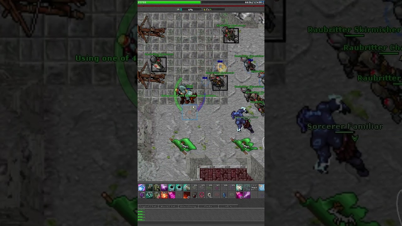 Tibia 400 MS - Raubitters Castle Running! Hardcore #tibia #tibia2026