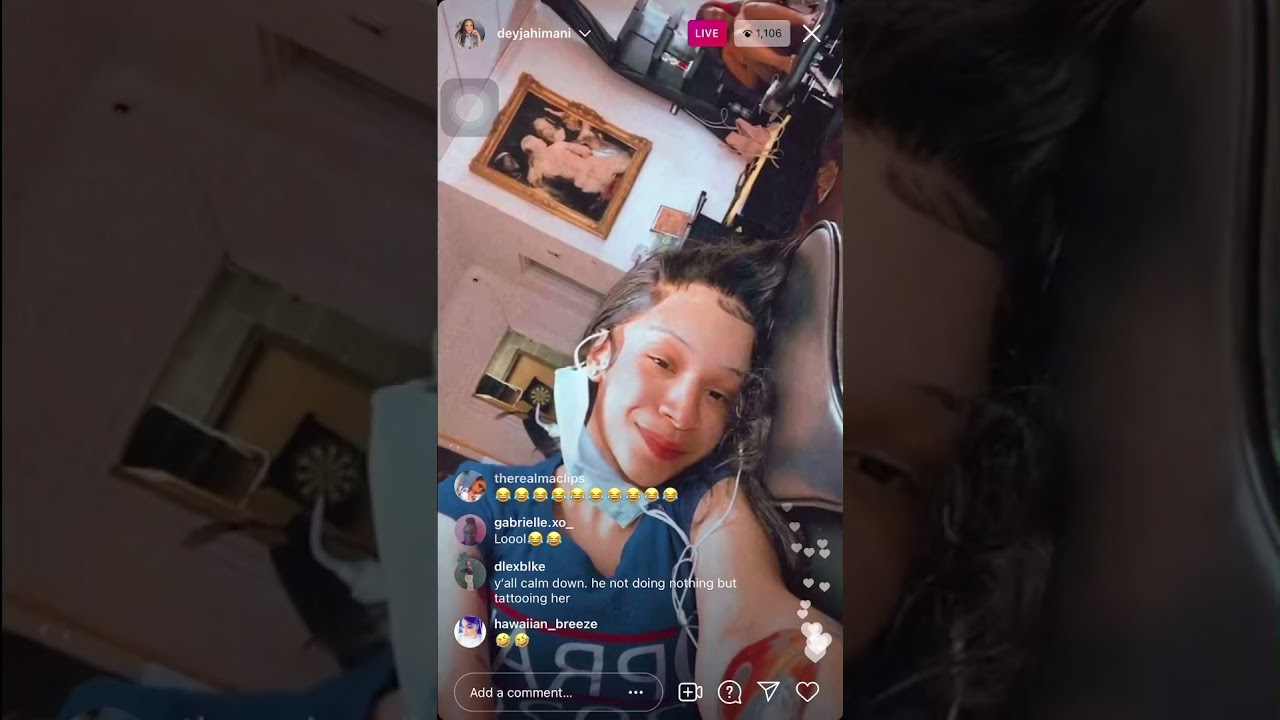 Deyjah Harris IG Live | Getting a Tattoo (6/4/21)