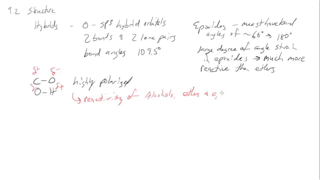 Chapter 9.2 Carbon Oxygen Sigma Bonds Structure