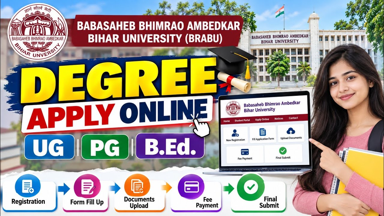 Brabu Degree Certificate online apply Bihar University degree apply online BA BSc BCom,MA MSc MCom