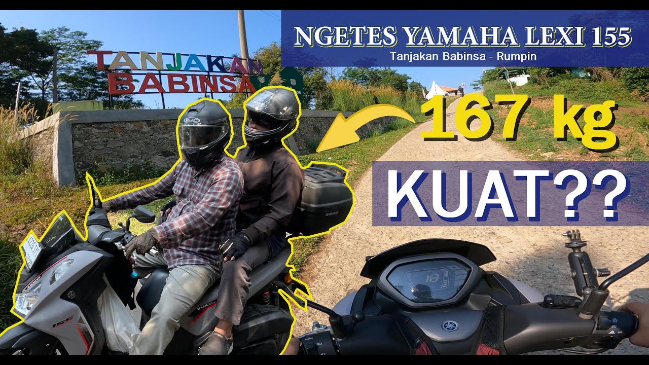 Ngetest Yamaha Lexi 155 di Tanjakan Babinsa Rumpin Boncengan, KUAT ???