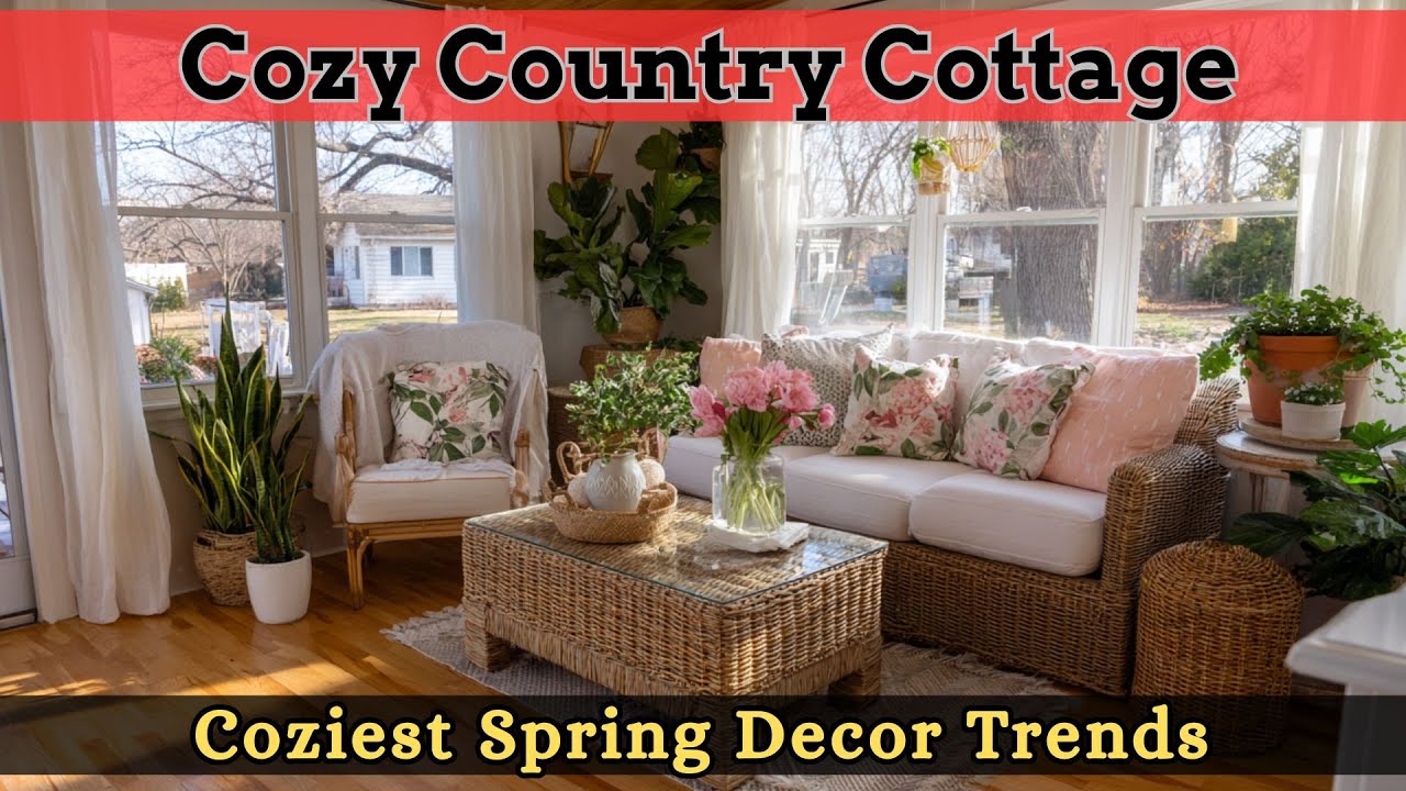 Идеи весеннего декора 2026 года: уютный загородный коттедж и декор в стиле фермерского дома.