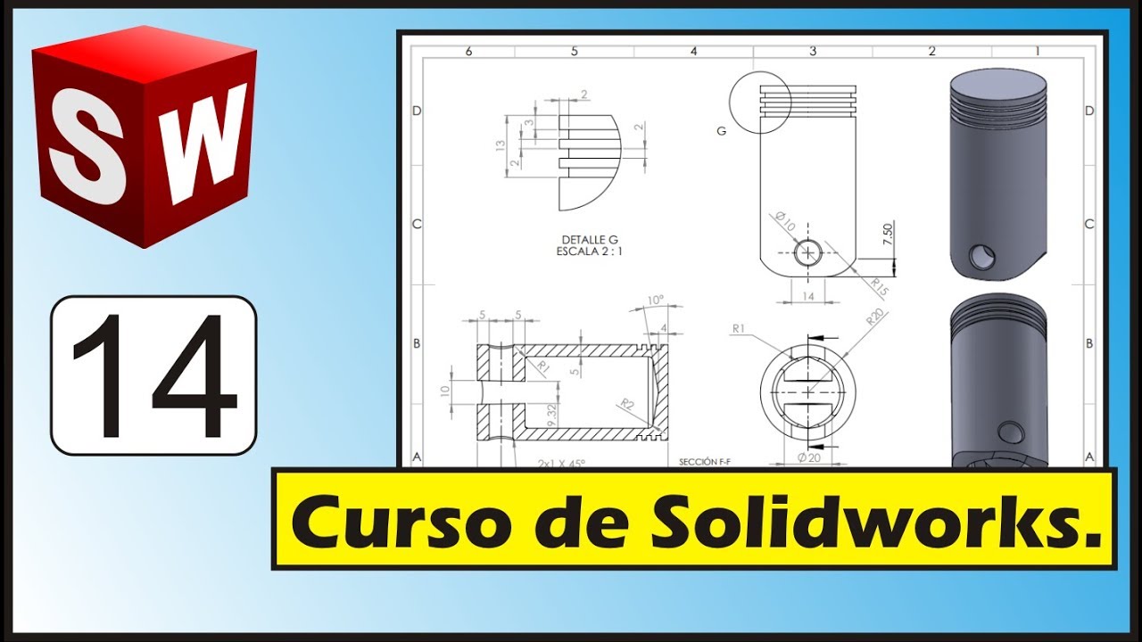 Pistón en Solidworks, Curso básico # 14 Parte 1 | Diego Gaona