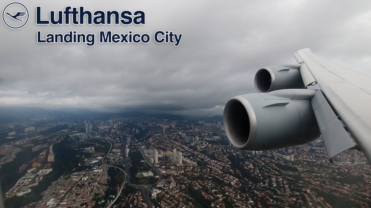 [4K] Lufthansa Boeing 747-8 ✈ Landing Mexico City
