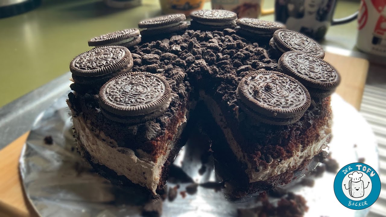 vegane OREO TORTE mit selbstgemachter Schlagsahne Creme - Schlagsahne Alternative