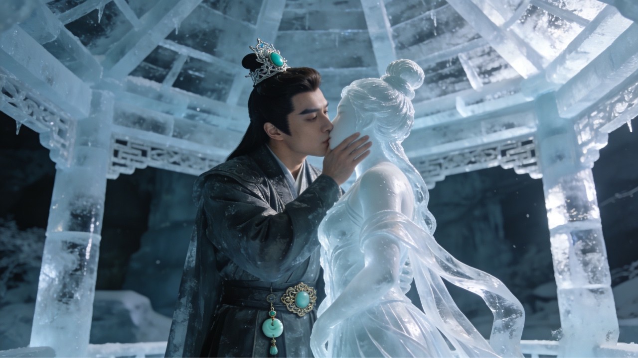 Merman prince broke into the painting's secret realm and accidentally revived the stone beauty!