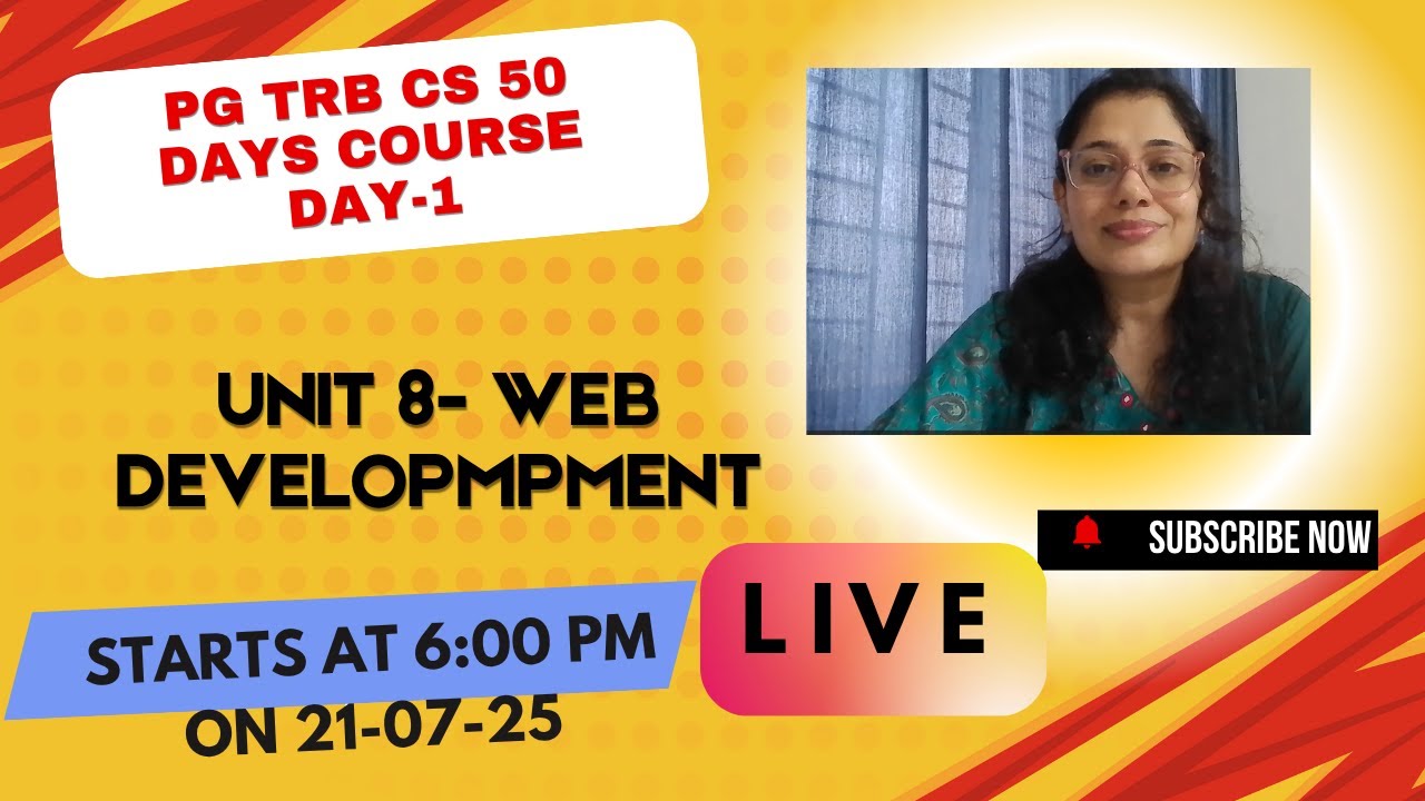 PG TRB CS 50 DAYS  FREE COURSE -DAY 2 WEB DEVELOPMENT LIVE CLASS-1