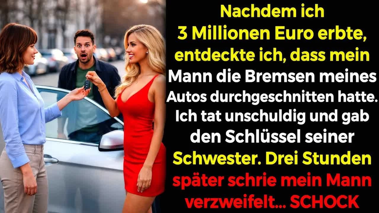 Ich erbte 3 Mio 💶： Mein Mann schnitt die Bremsen🚗 – Schlüssel an seine Schwester   🔑🤫