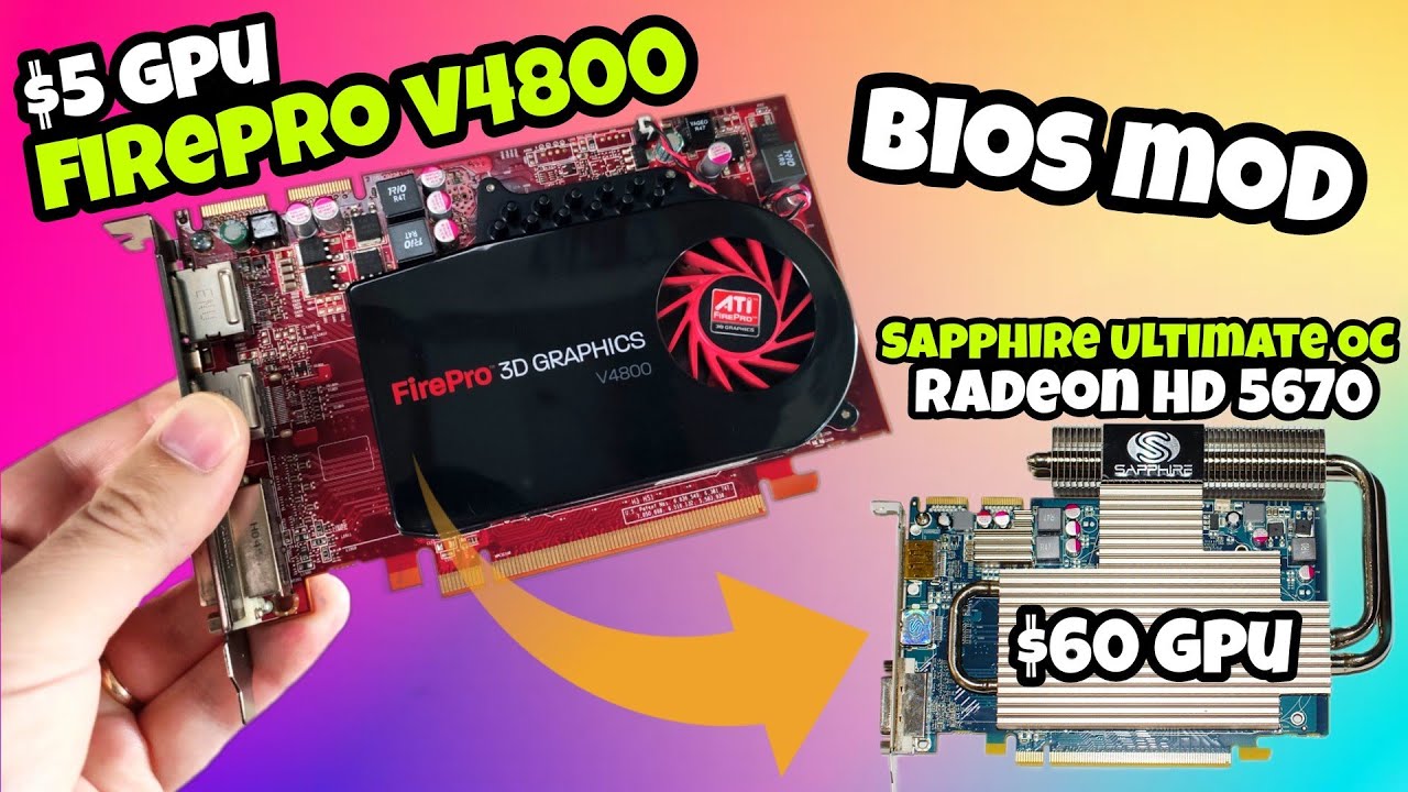 🔥MODIFICO FIREPRO V4800 Y LA TRANSFORMO EN UNA RADEON HD 5670 ULTIMATE OC EDITION! BIOS MOD👈🏻😉