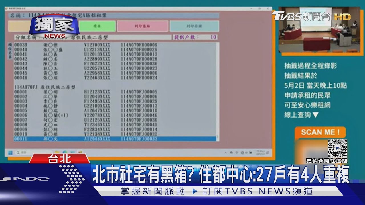 #獨家 想住抽嘸! 民眾控訴北市社宅重複中籤高｜TVBS新聞 @TVBSNEWS01