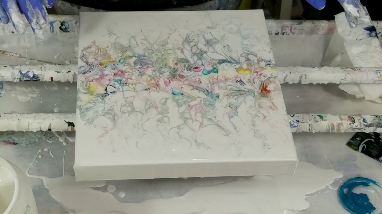 (506) Fluid painting swipe with lots of beautiful cells