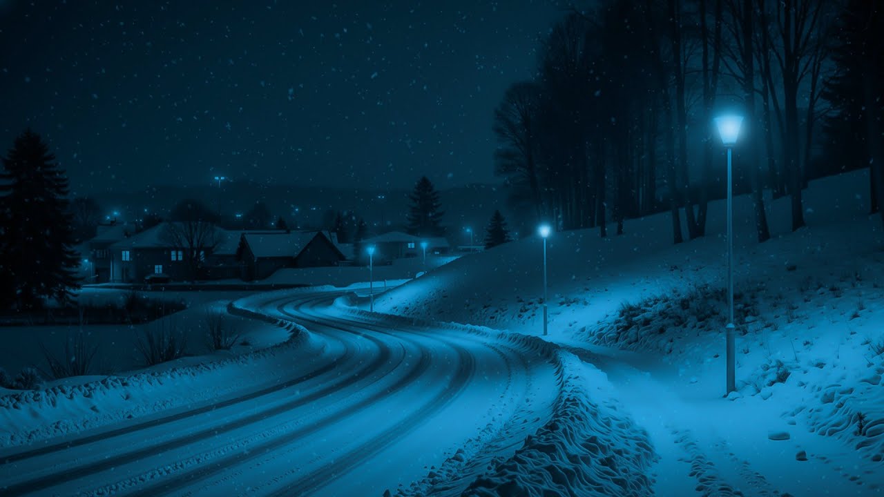 you are walking on a snowy night.