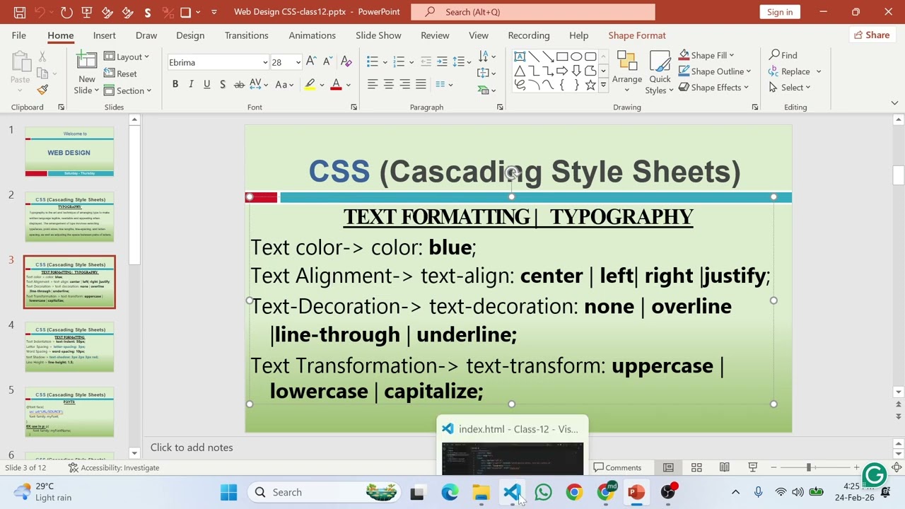 Class-12(WD) CSS Typography
