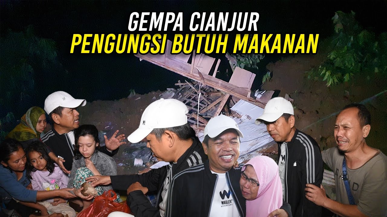 GEMPA DI CIANJUR-KANG DEDI MELUNCUR-SAAT SIAPKAN NASI UNTUK WARGA SEORANG TIBA2 MENANGIS