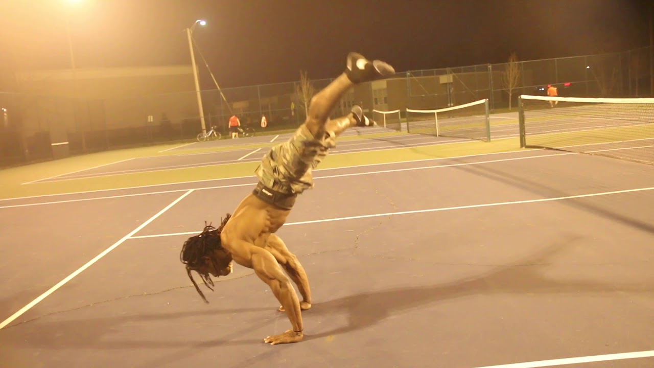 the west African  athlete   alseny  late workout