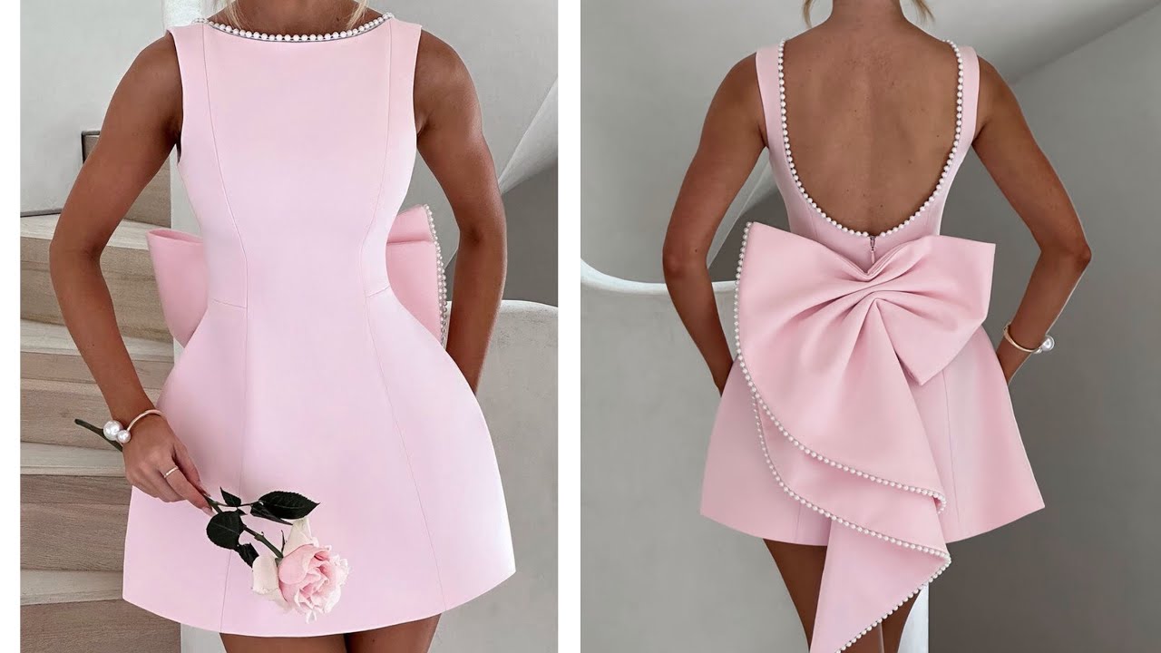 How To Make This Stylish Backless Dress With An Exaggerated Hip.