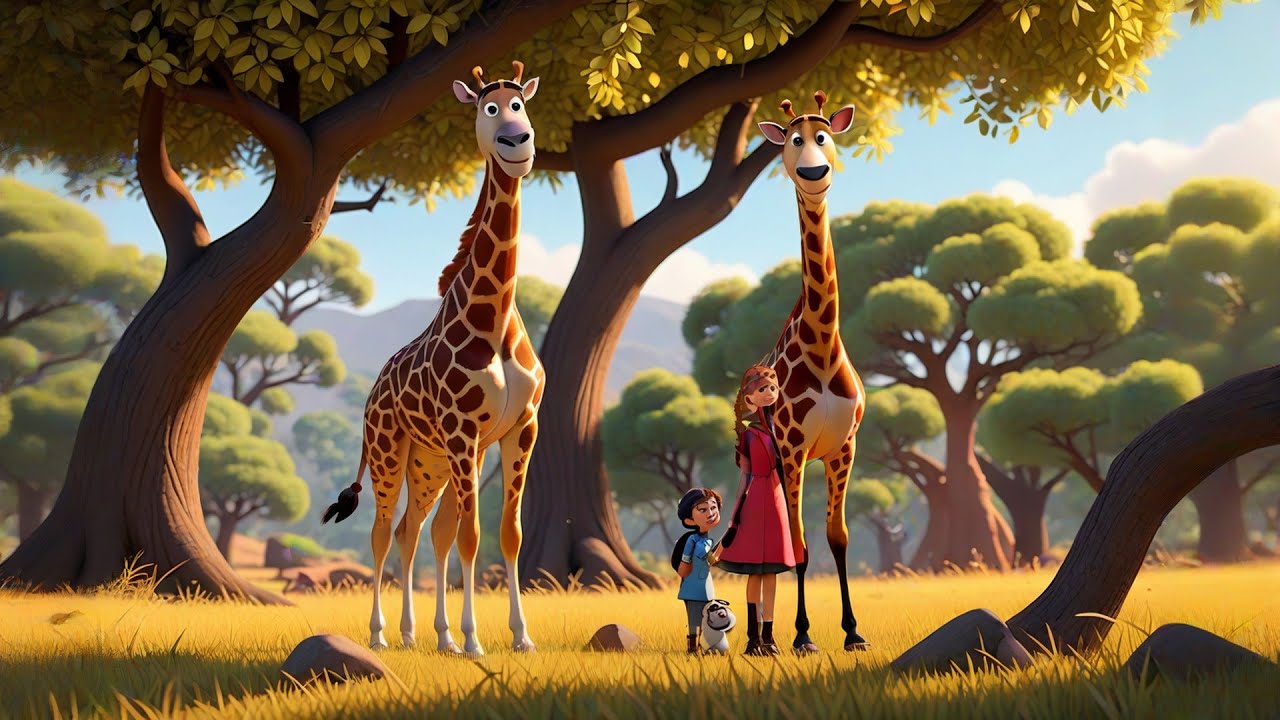Five Funny Giraffes Stretch Up Tall | Animal Song for Kids | Counting & Movement Rhyme for Toddlers