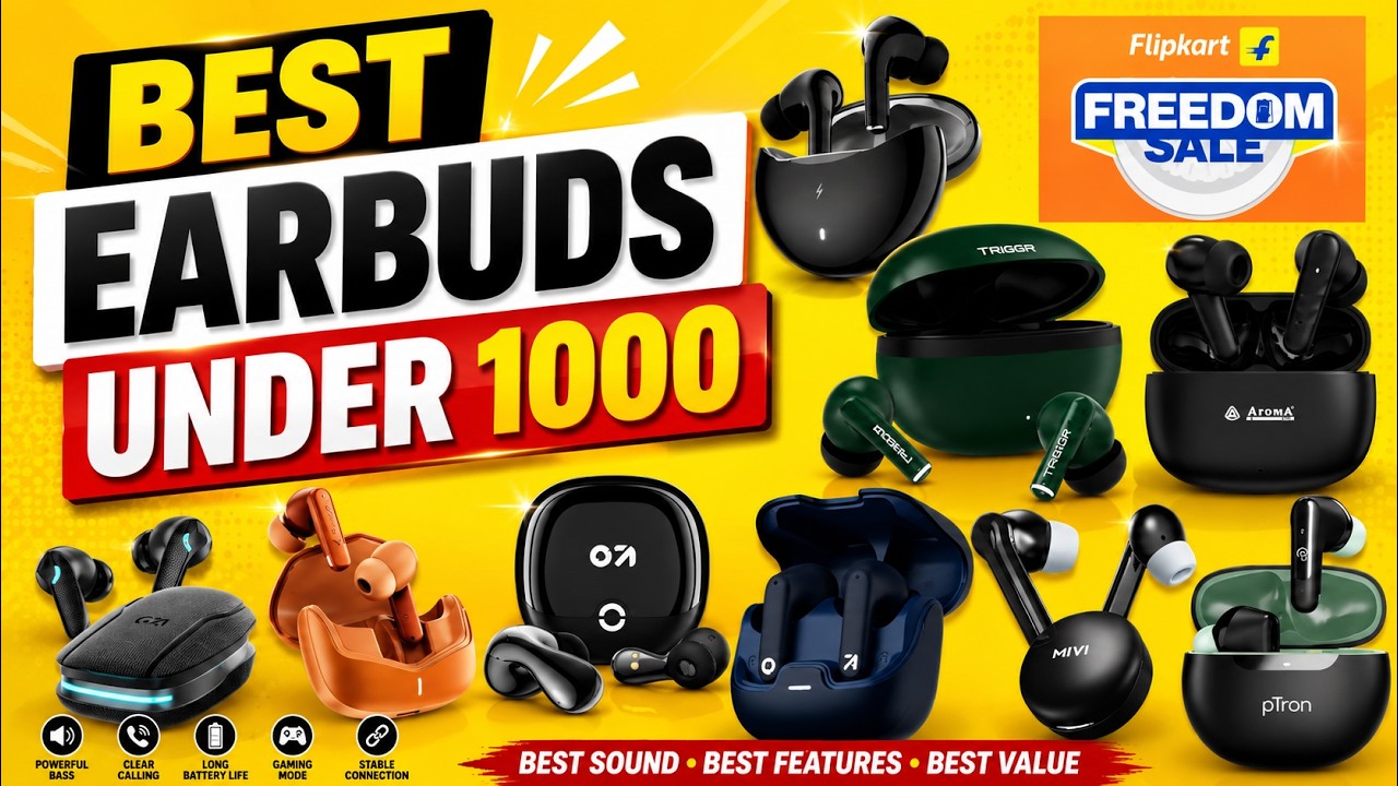 Best Earbuds Under ₹1000 2026 😱 Flipkart Freedom Sale 2026 ⚡ Best Budget TWS Under 1k