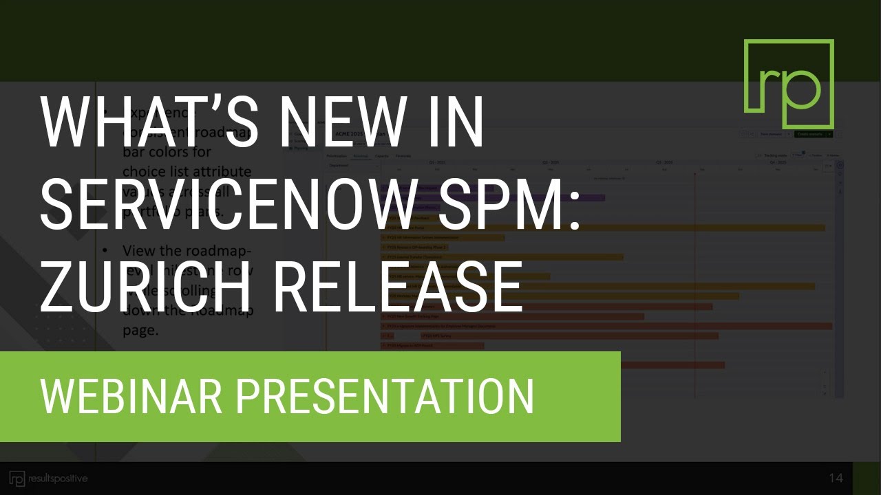 What's New in ServiceNow SPM: Zurich Release