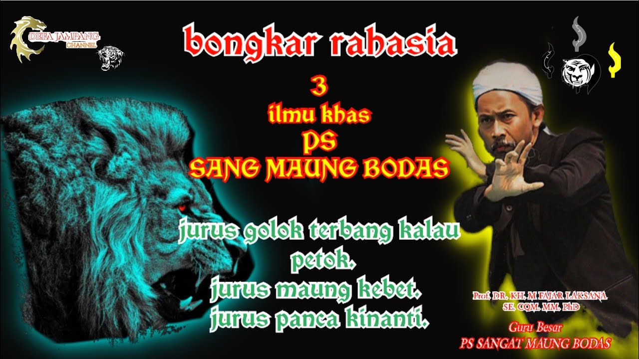 3 JURUS KHAS |GOLOK KALA PETOK. maung kebet . PANCA KINANTI oleh guru besar PS SANG MAUNG BODAS. |
