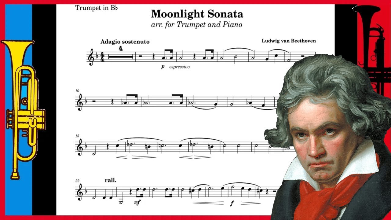 Moonlight Sonata – Piano Accompaniment With Solo in Bb (Play-Along Sheet music PDF)