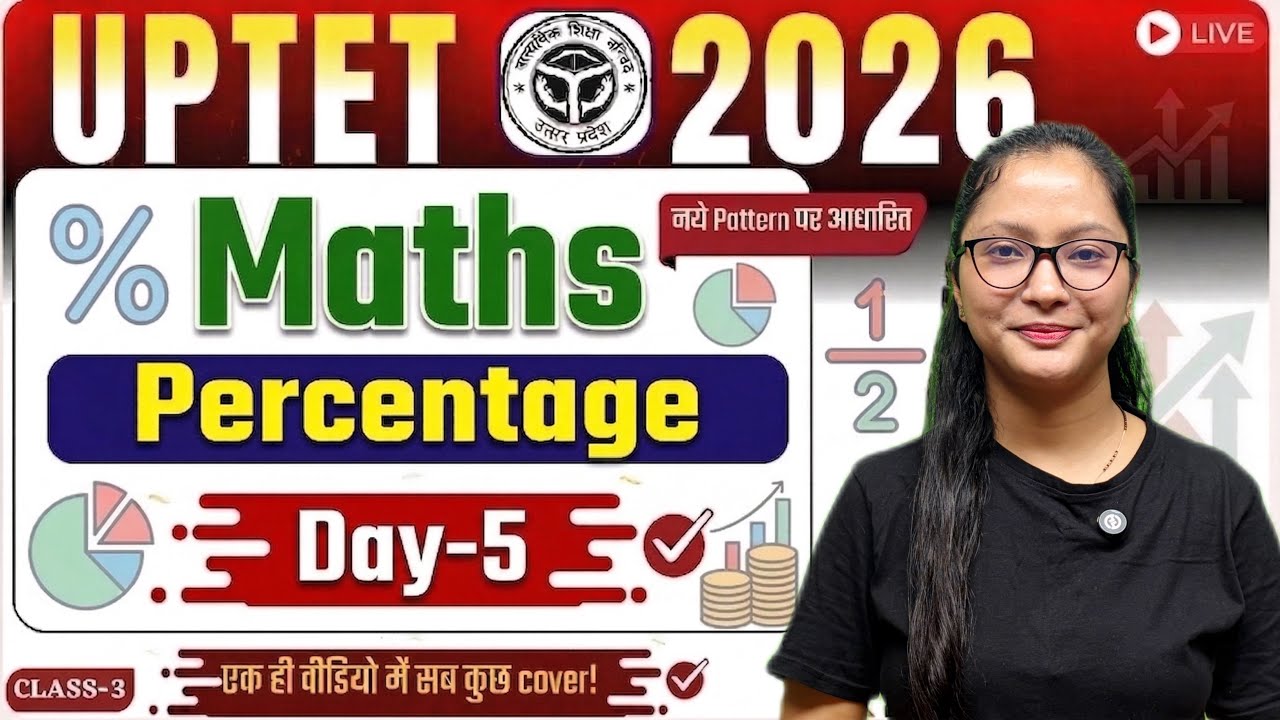 UPTET Maths 2026 | UPTET Maths Preparation Paper 1 & 2 | UPTET Maths : Percentage (Trick) | UPTET |