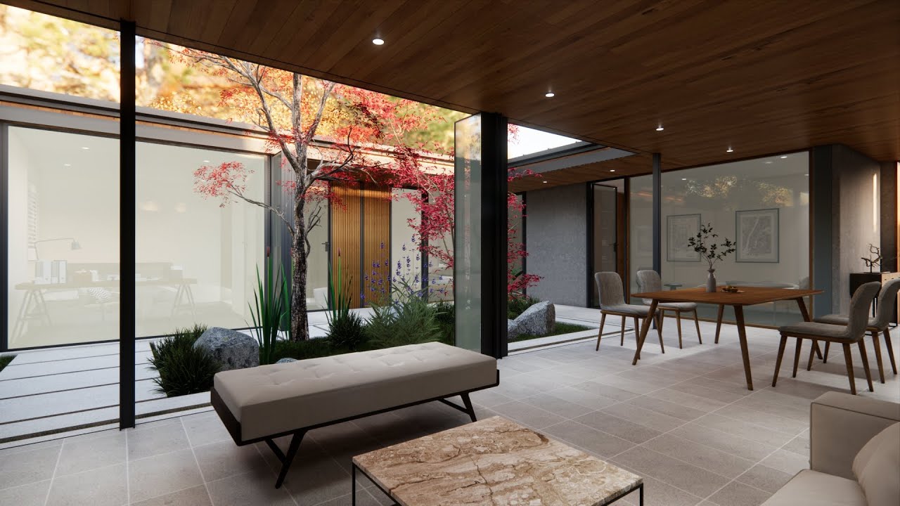 Shipping container house design 09:container house with a courtyard | Vacation house
