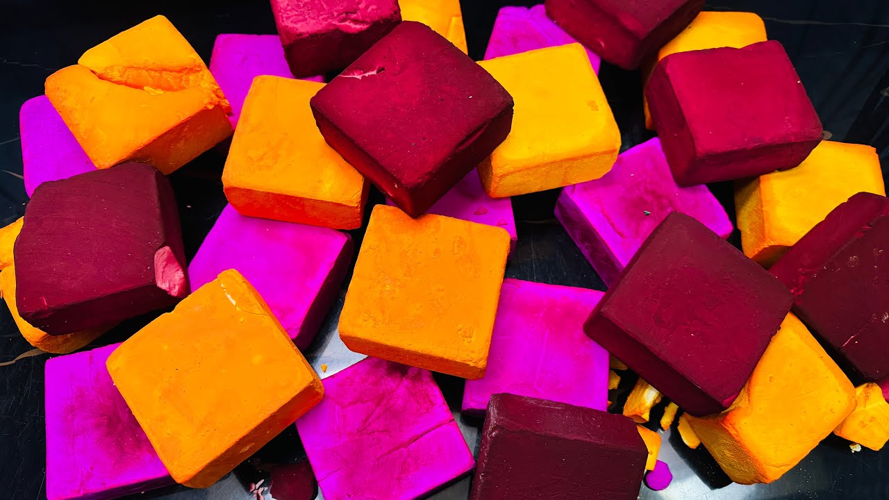 Satisfying Gym Chalk ASMR Crush | Dyed Chalk ASMR Crushing 