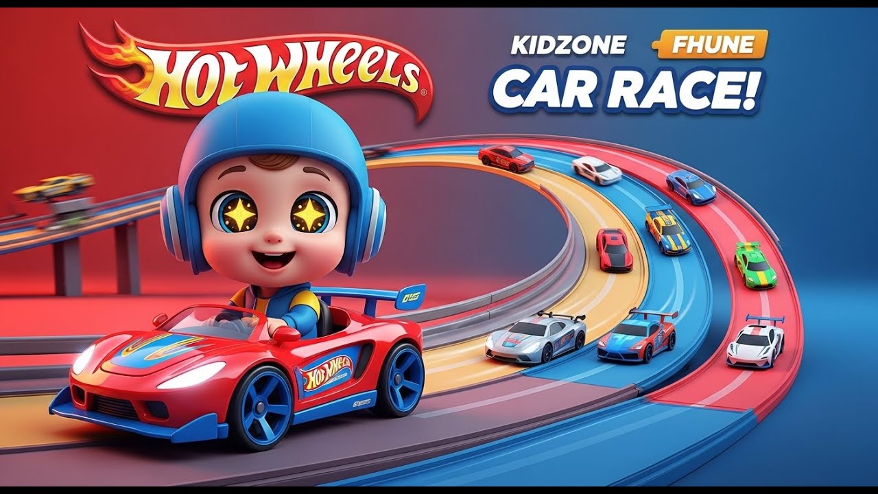 Hot Wheels Car Race with Baby 🚗👶 | Fun Racing Song for Kids