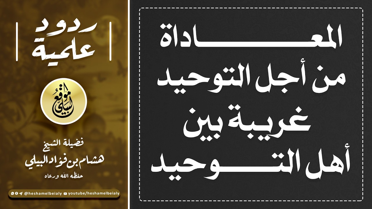 المعاداة من أجل التوحيد غريبة بين أهل التوحيد #الشيخ_هشام_البيلي