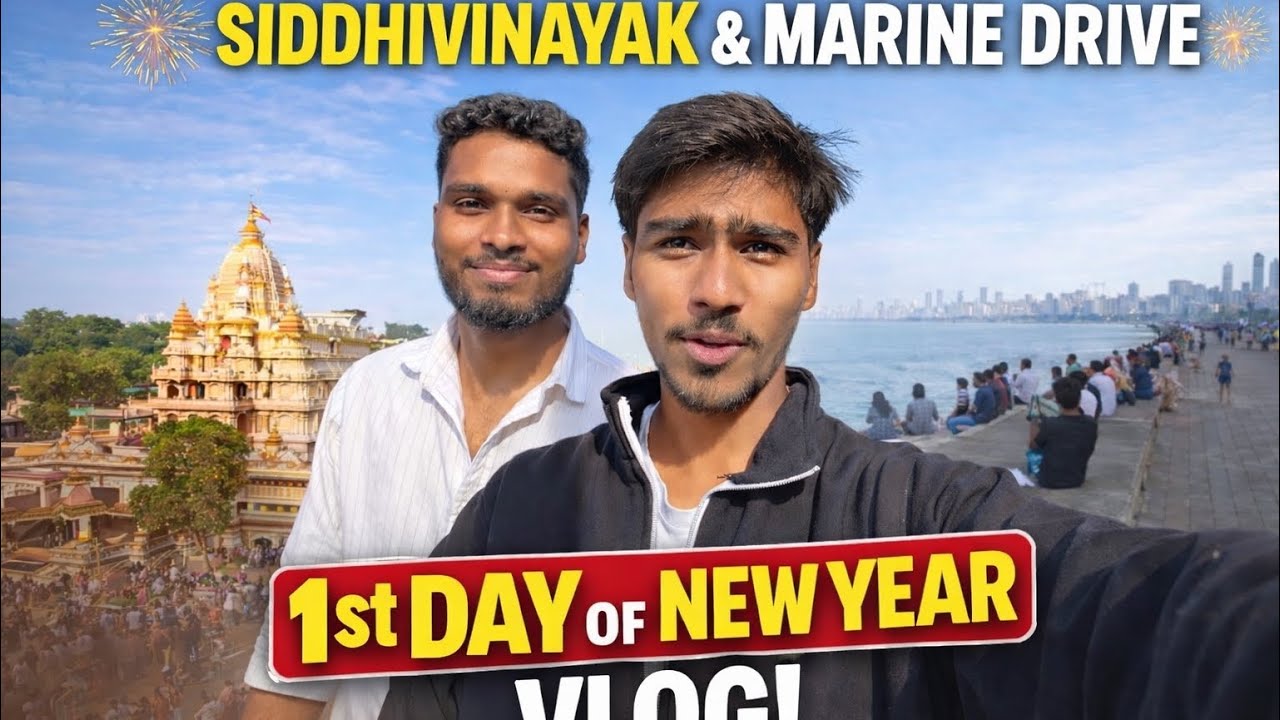 VLOG 20 || New Year ka First Day | Siddhivinayak Darshan & Marine Drive 🌊🙏