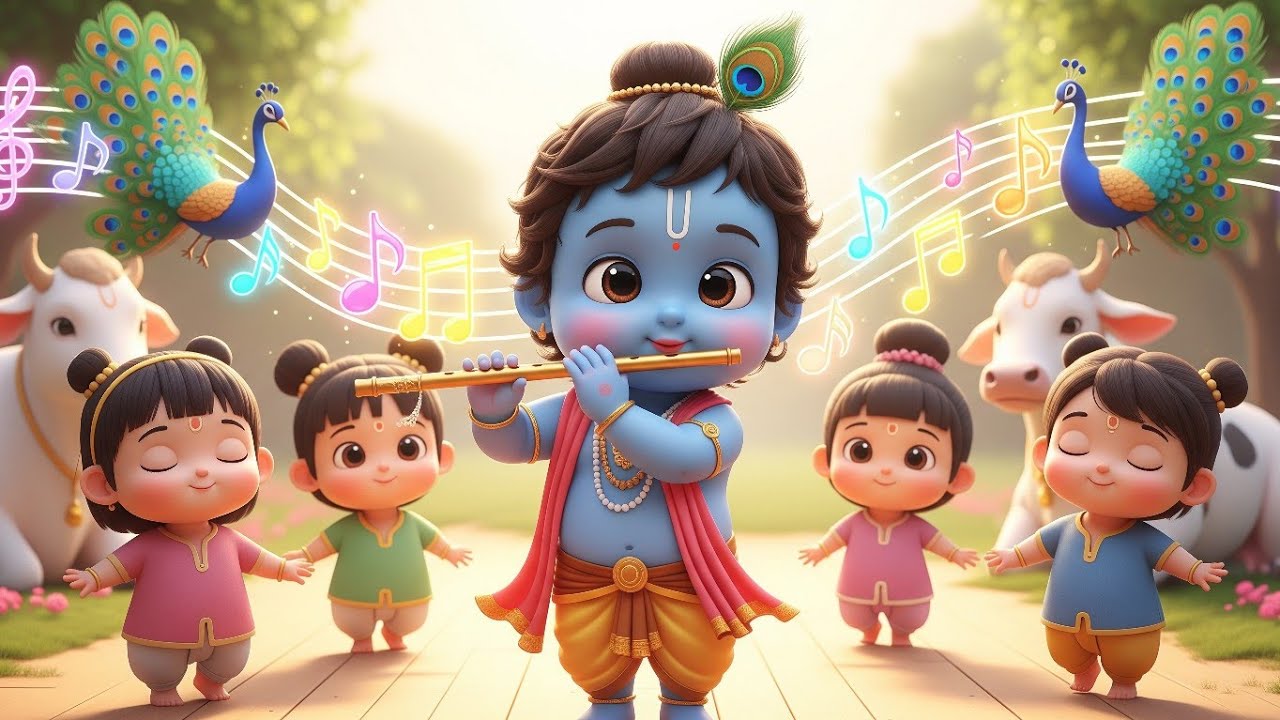 Paceful krisna bhajan कृष्णा भजन Nanhe Krishna Ki Bachpan Leela | Makhan Chori | Kids Devotio Bhajan