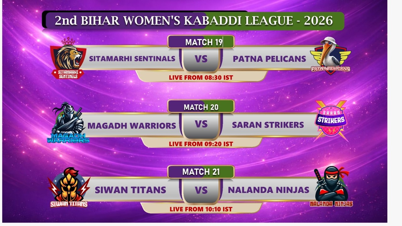 🔴 LIVE | Day 4 Matches 19, 20 & 21 | 2nd Bihar Women’s Kabaddi League 2026 | BSSA