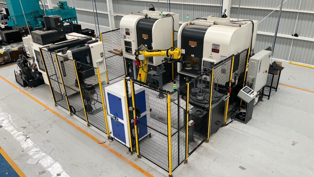 Fanuc Robot Automates   4 CNC Machines | VTL + VMC + Laser Marking | Crown Ring Production Line