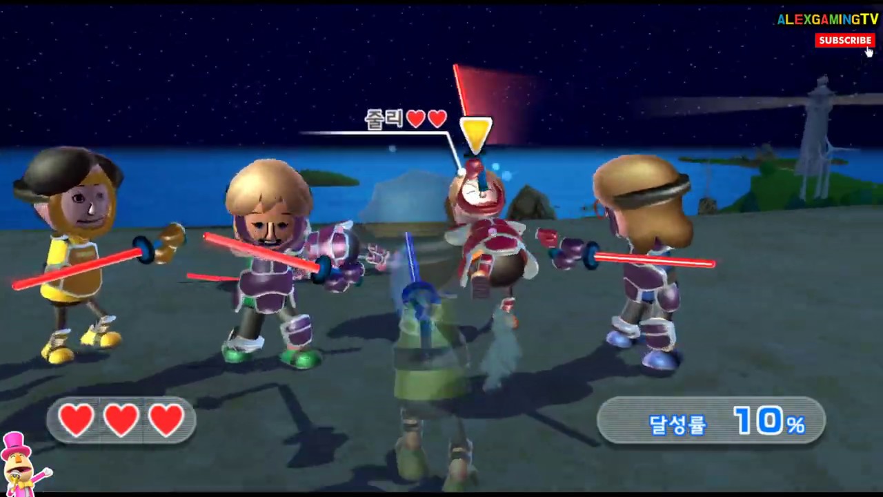 Wii Sports Resort (Wii 스포츠리조트 검술, 검술연속대련, Swordplay ) for Wii #051 ( Learning 10 Stage Clear )