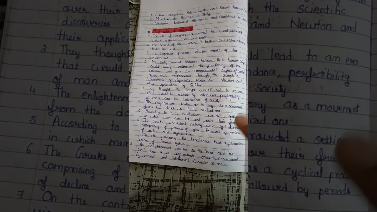 IGNOU: MHI: 02 Unit 2: The Enlightenment: Important Topics: Notes