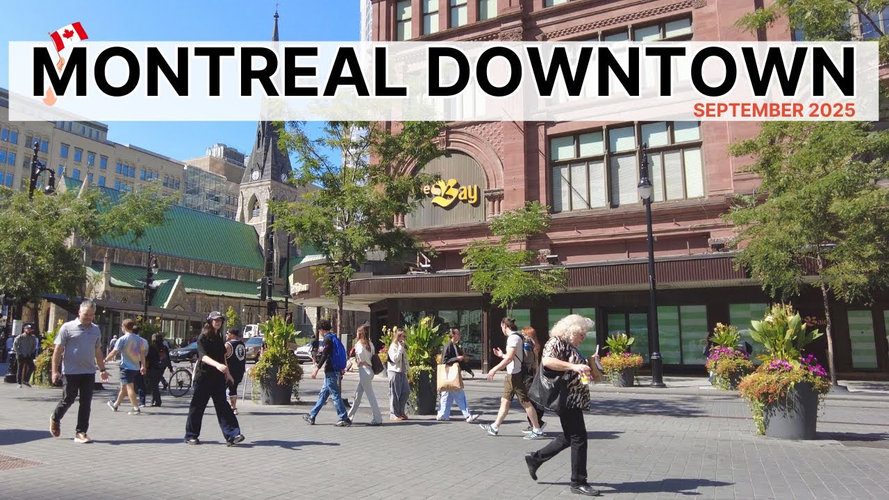 Exploring Downtown Montreal | Square Phillips, Bell Center & Sainte-Catherine Street [4K]