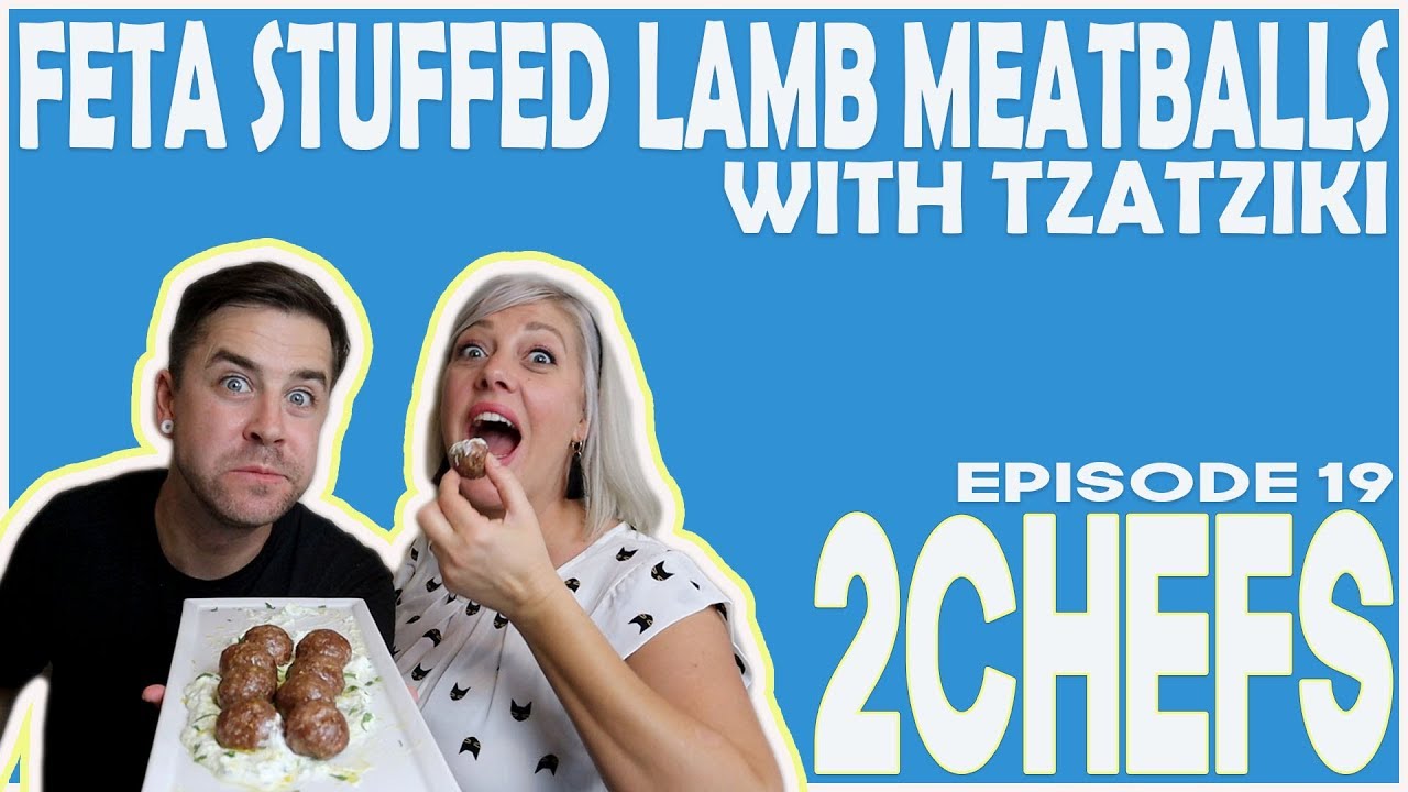 Feta stuffed lamb meatballs | with tzatziki sauce
