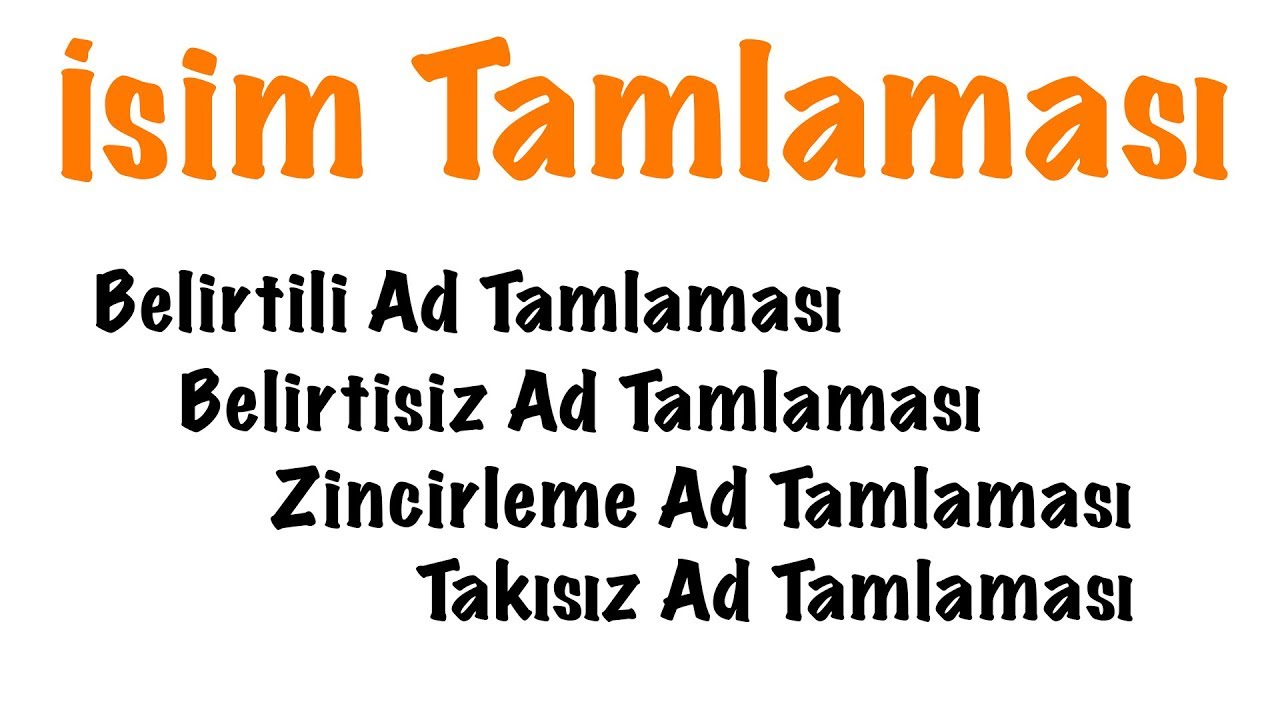İsim tamlaması (Ad Tamlaması)