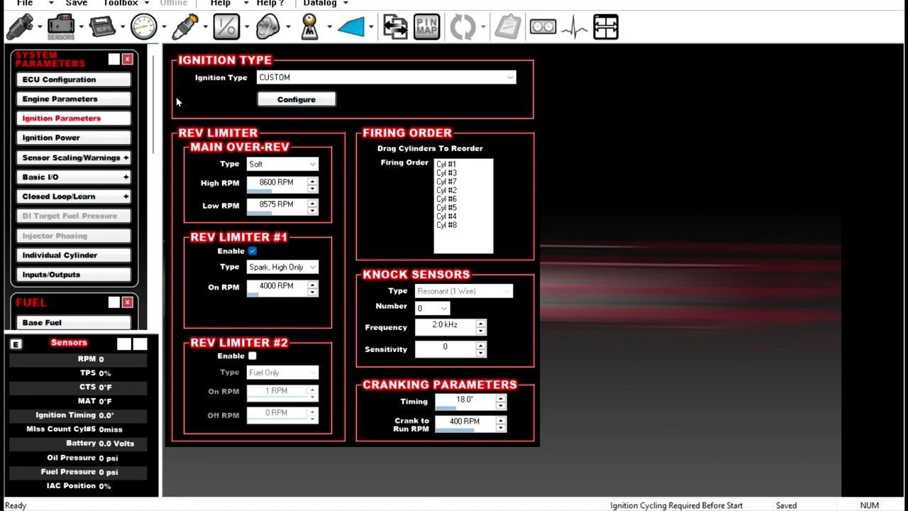 Custom cam and crank sensor setup in Holley Efi software