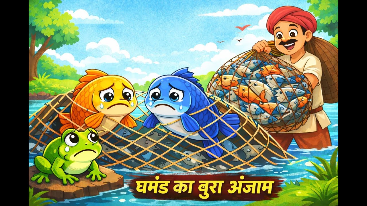 मछलियों की मूर्खता | Fool Fishes | Kids moral stories | Panchtantra stories