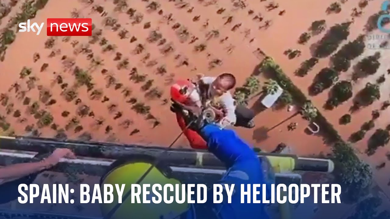 WATCH: Baby rescued in Spain by helicopter as death toll rises to 140 after deadly floods