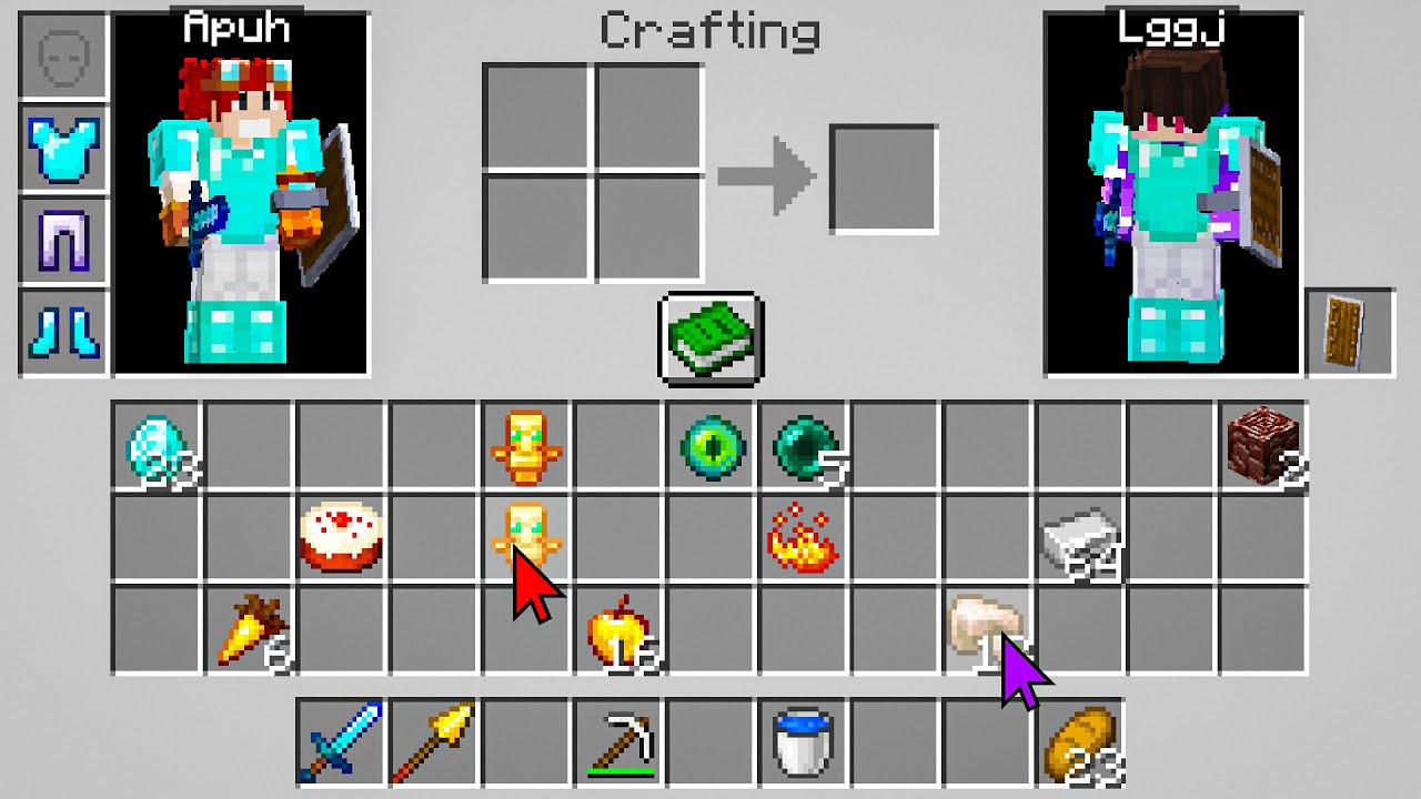 2 YOUTUBERS com 1 INVENTÁRIO COMPARTILHADO no minecraft