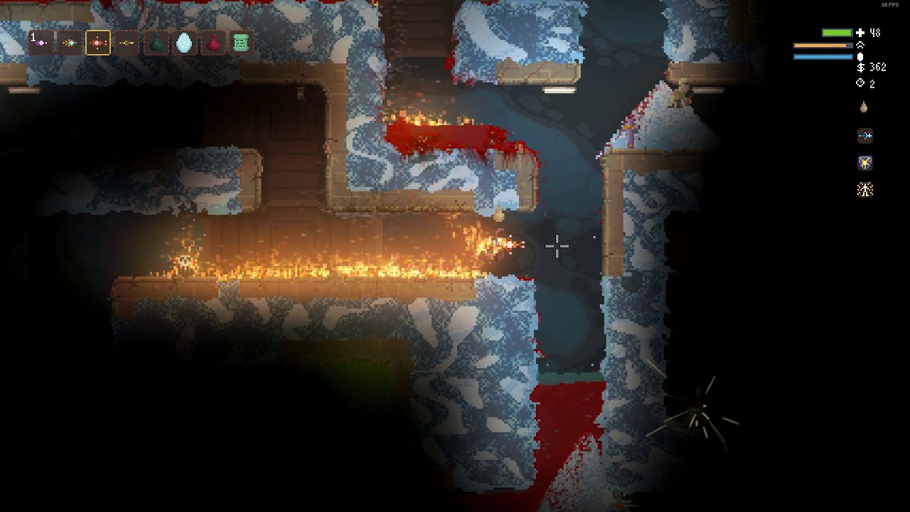 Noita - Nuke, explosion immunity & glass cannon