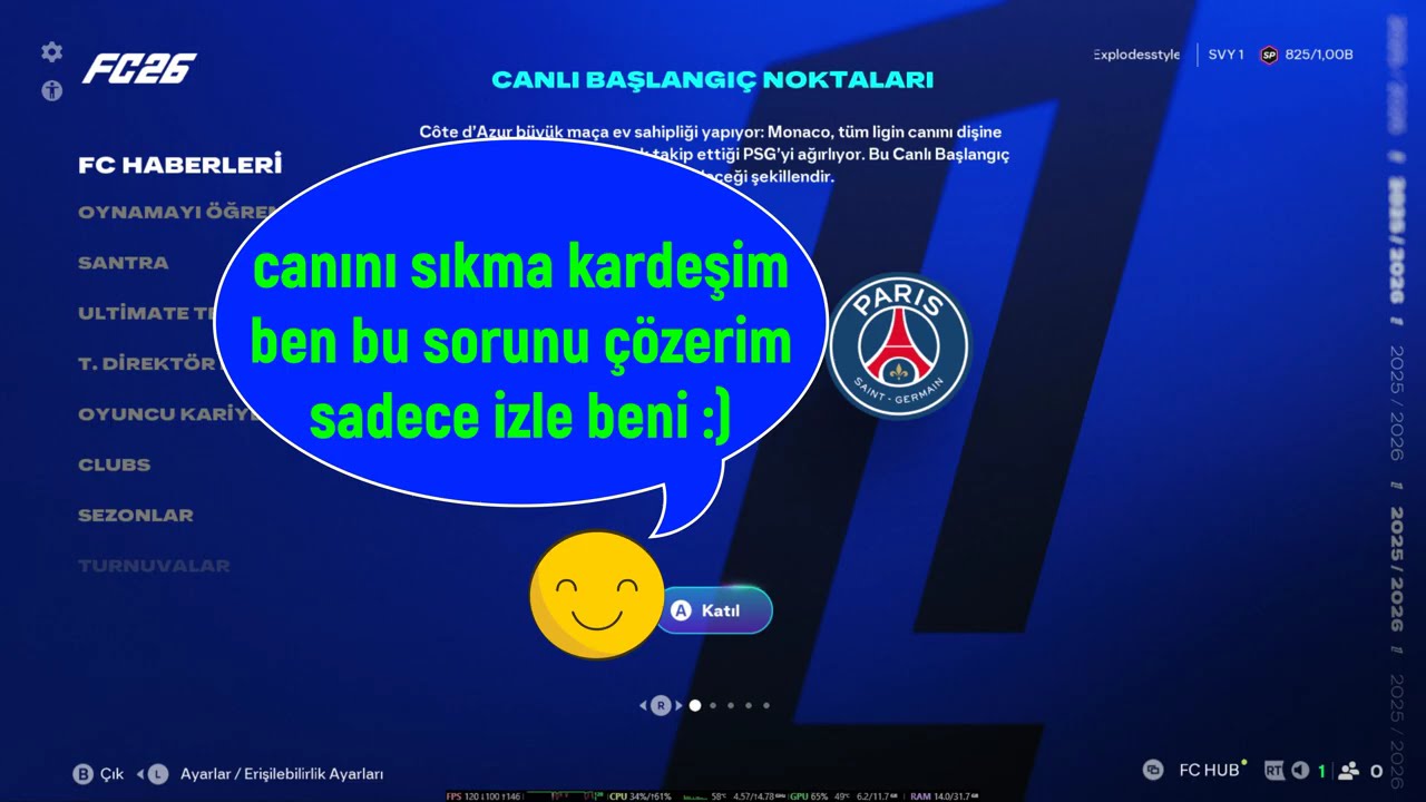 EA SPORTS FC&trade; 26 OYUNDAN ATMA SORUNUNUN &Ccedil;&Ouml;Z&Uuml;M&Uuml; 'PC'