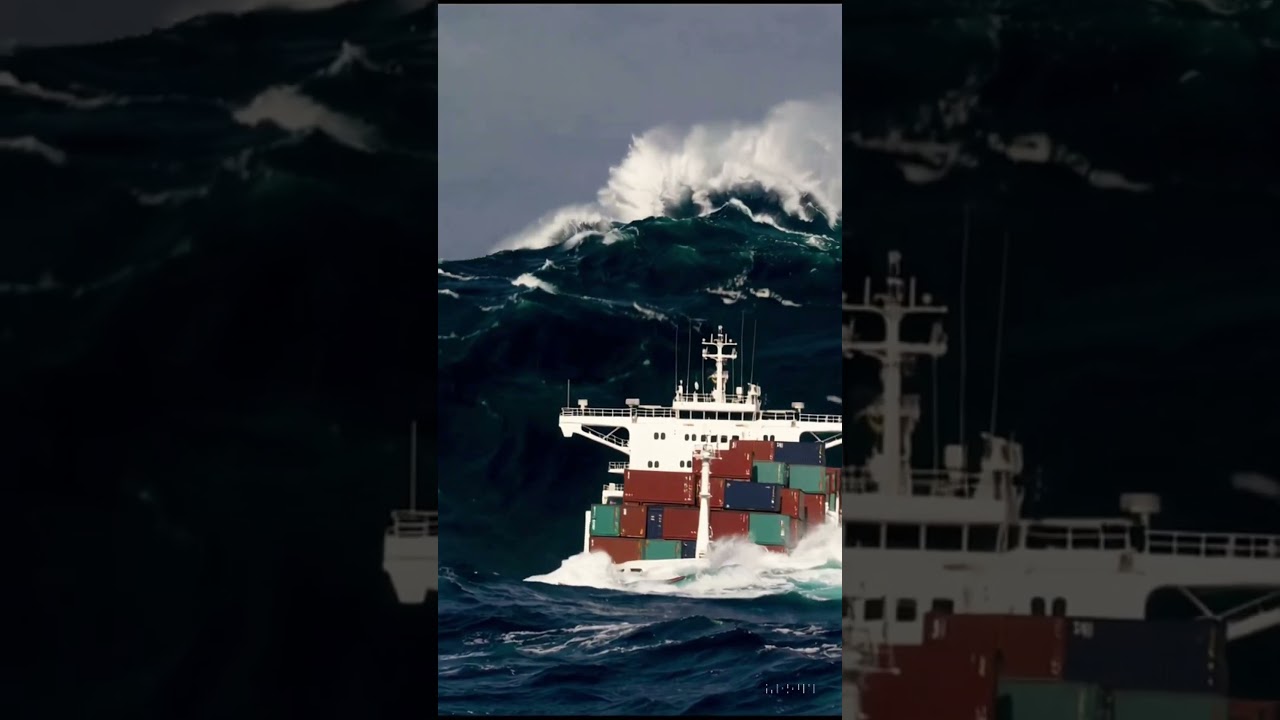 A huge cargo ship is in trouble because of a huge wave. #ship