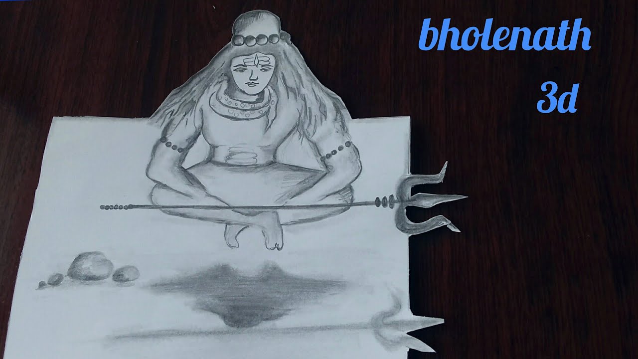 How to draw mahashivratri drawing 3d || 3d drawing of Lord Shiva / Mahashivratri special song